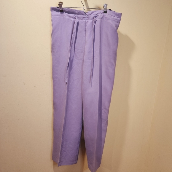 Silk Collection by Harve Benard Lavander 100% Silk Straight legs pants  size 6 - Picture 1 of 9